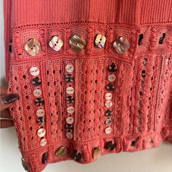 J. Jill Coral Button-Up Women's Cardigan - Picture 4 of 7